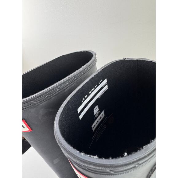 Hunter Original Kids Tall Rain Boots Blue 2B/3G Rubber Buckle Waterproof Pull On - Picture 5 of 8